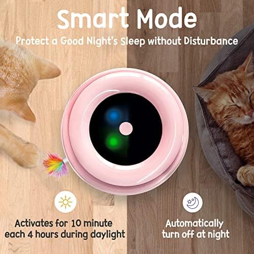 ORSDA Cat Toys 2-in-1 Interactive Cat Toys for Indoor Cats, Automatic Cat Toy Balls, Ambush Feather Kitten Toys with 6pcs Attachments, Dual Power Supplies, Auto On/Off (Upgraded Version) - Image 5