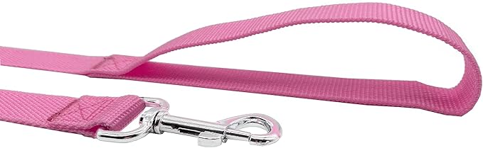 Nylon Dog Training Leash, Traction Rope, 4Ft /5 Foot /6 Feet Long, 5/8 inch 3/4 Inch 1 Inch Wide, for Small and Medium Dogs (1'' x 8 FT, Pink)