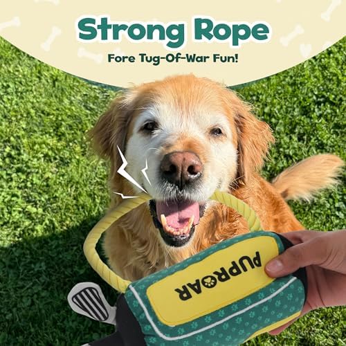 PUPROAR Golf Dog Toy, Dog Birthday Gift, Funny Squeaky Plush Rope Golf Bag Toy for Small, Medium & Large Breeds - Image 5