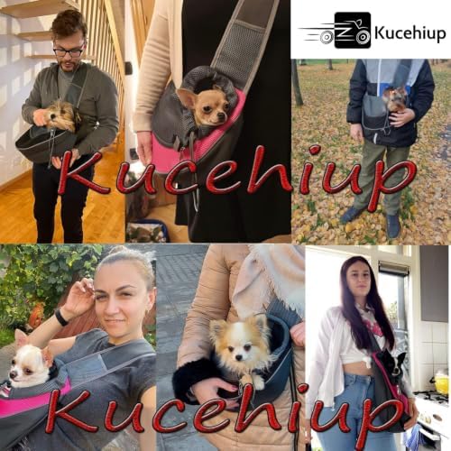 Kucehiup Pet Sling Carrier Travelling Hands-Free Puppy Backpack - Image 3
