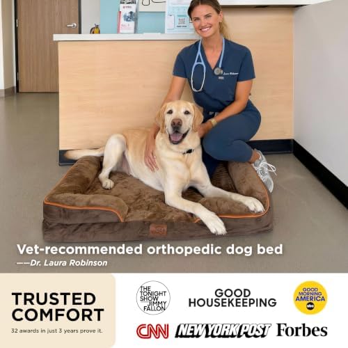 Bedsure Orthopedic Dog Bed Medium Washable Original Design, 28" Grey - Image 2