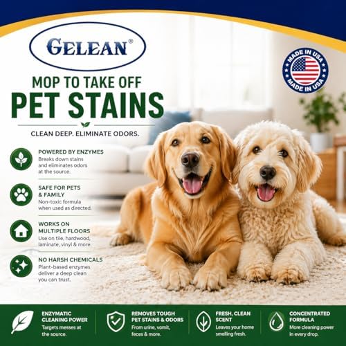 Strong Stain & Odor Eliminator - Cats & Dog Enzymatic Urine Destroyer -MADE IN USA- Fresh Scent Multi-Purpose Pet Stain Remover for Floors, Carpet, Bathrooms, Drains & Trash Deodorizer cleaner, 128oz - Image 5