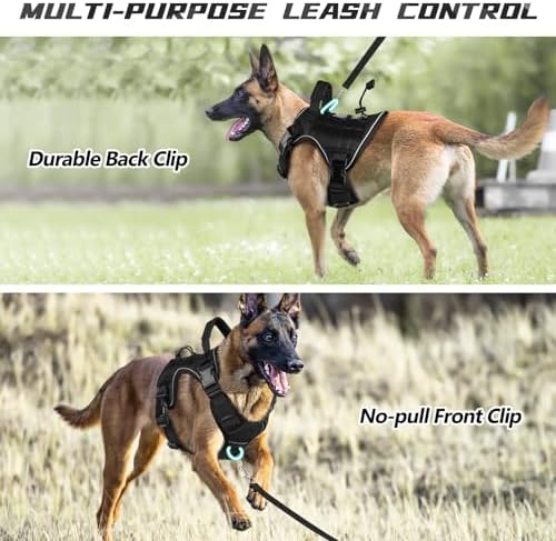 WINGOIN Black Tactical Dog Harness for Medium Size Dogs,No Pull Dog Harness - Image 4