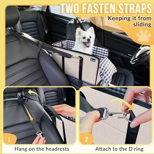SlowTon Console Dog Car Seat, Dog Booster Seat for Small Dogs Under 11lbs - Image 3