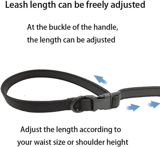 Multifunctional Dog Leash with Extra Handle -4 in 1 Hands-Free Adjustable Dog Leash for Jogging, Walking, Running - Fits Small and Medium-Sized Dogs (Black, M)