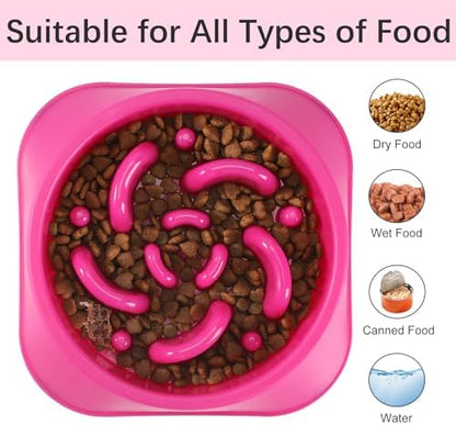 MateeyLife 1-Pack Slow Feeder Dog Bowls, 2 Cups, Dog Puzzle Feeder Bowl - Image 6