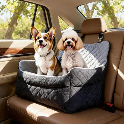 Large Dog Car Seat Booster for Medium Dogs Up to 55 lbs, Washable Cover by Unknown