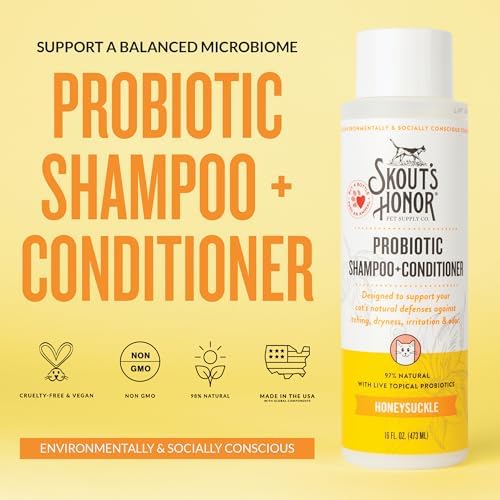 SKOUT'S HONOR Probiotic Cat Shampoo and Conditioner- HS 16 oz, 2-Pack - Image 2