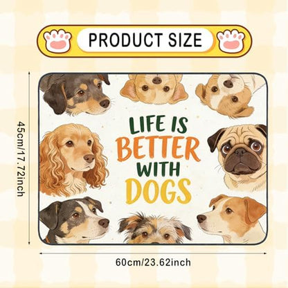Nuxovilar Cute Canine Pet Food Mat Polyester 23.62x17.71 Inches - Image 4