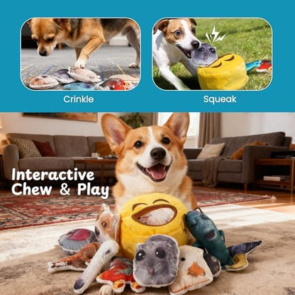 Nocciola Plush Squeaky Dog Toys – 12 Pack Small Dog Chew Toys with Squeakers, Soft Stuffed Puppy Toys with Carry Bag for Small & Medium Dogs - Image 3