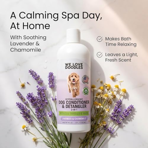 2-in-1 Dog Conditioner & Detangler, for Doodles & Poodles, Lavender, 16OZ - Image 6