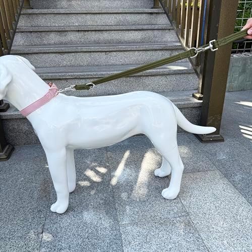 Double Ended Dog Leash,for Obedience Training Easy to Use,Lightweight,Soft for Large and Medium Dogs (Army Green, 1M*2.5CM) - Image 4
