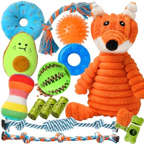 Zeaxuie 14 Pack Puppy Toys for Teething Small Dogs, Puppy Chew Toys with Cute Squeaky Dog Toys, Ball and More Rope Dog Chew Toys by Zeaxuie