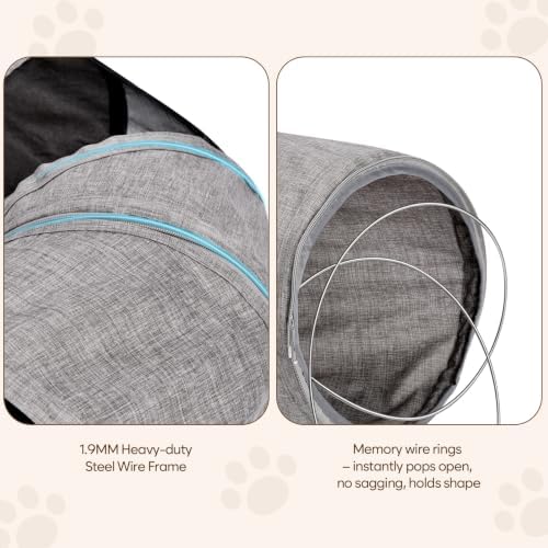 Ownpets 2 in 1 Collapsible Cat Tunnel for Indoor Cats with Cushion Bed - Image 5