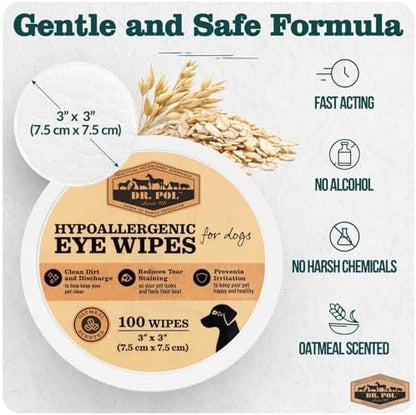 Dr. Pol Eye Wipes for Dogs, Lightly Scented, 100 Count - Image 3