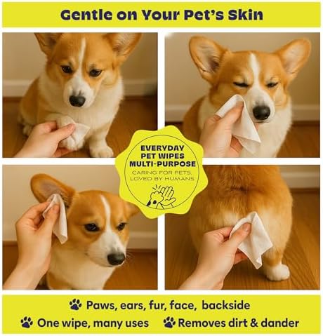 Papilion Pet Wipes for Dogs & Cats, Gentle Grooming & Cleaning Wipes, Safe for Paws, Coat & Face for Daily Use, Paraben-Free, Extra Large All-Purpose Wipes, Flip-Top Pack, 600 Count - Image 2