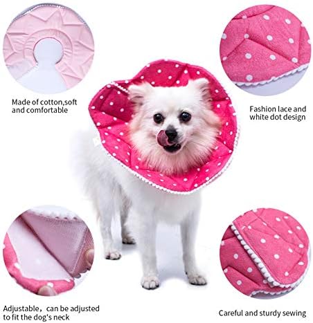 Adjustable Dog Cat Cone,Soft Recovery Cat Cone Collar,Dog Protective Collar for Cats Surgery,Pink,Small,Medium (Pink, Medium) - Image 3