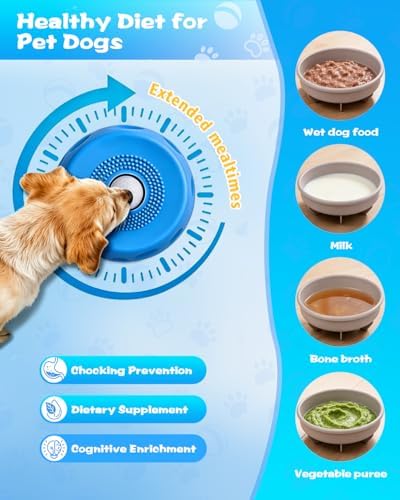 Slow Feeder Dog Bowl with Rolling Ball, Interactive Lick Bowl for Dogs & Cats, Anti-Slip Silicone Lick Mat for Liquid Treat, Wet Food, Bone Broth, Enrichment Toy for Small Medium Large Dogs - Image 5