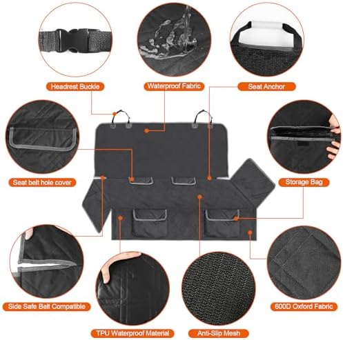 Dog Seat Cover for Full-Size SUV, Pet Car Bench Back Seat Cover - Image 6