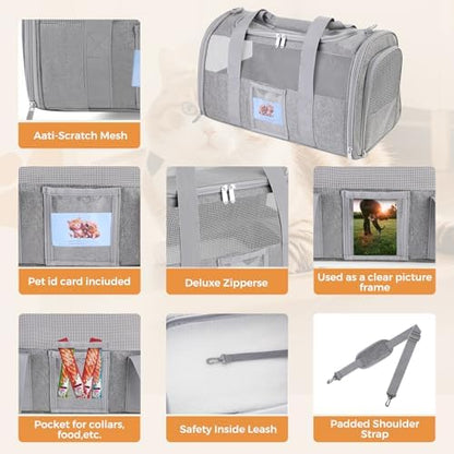 Soft-Sided Cat Carrier,Pet Travel Bag (Up to 16 Lbs) - Image 6