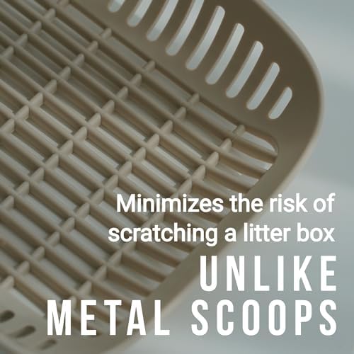 TypeC Cat Litter Scoop - Small Holes (0.11in) Big Size Scooper - Long Handle & Easy Cleaning - Hanger for Litter Box - Image 4