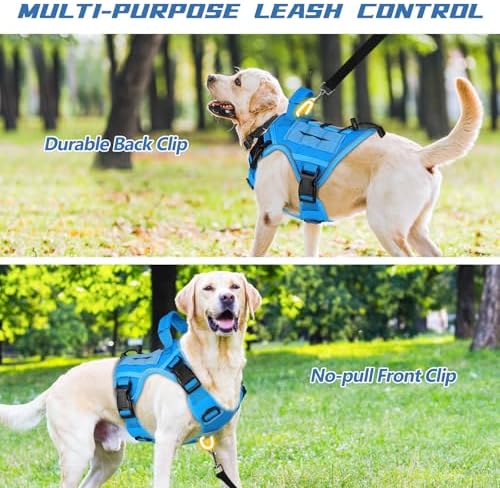 WINGOIN Blue Tactical Dog Harness for Medium Size Dogs,No Pull Dog Harness - Image 5