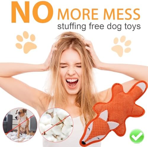 5 Pack No Stuffing Squeaky Dog Toys for Large Dogs - Interactive Durable Plush Chew Toy with Crinkle Paper, Safe Pet Toy for Small to Large Breed, Ideal for Puppy Gifts & Tug of War Toys - Image 5