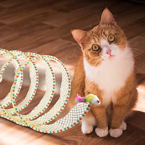 2pcs, Folded Cat Tunnel Spring, 10in Large Portable Cat Toy Spiral Tunnel - Image 3