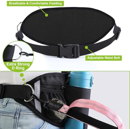 Hands Free Dog Leas, Double Waist Leash for Two Dog Walking (Pink) - Image 6