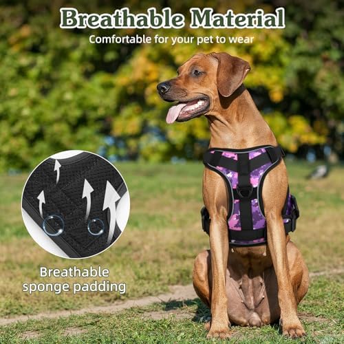 VavoPaw Heavy Duty Tactical Dog Harness for Large Dogs, No Pull Adjustable - Image 3
