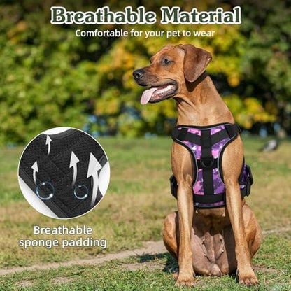 VavoPaw Heavy Duty Tactical Dog Harness for Large Dogs, No Pull Adjustable - Image 3