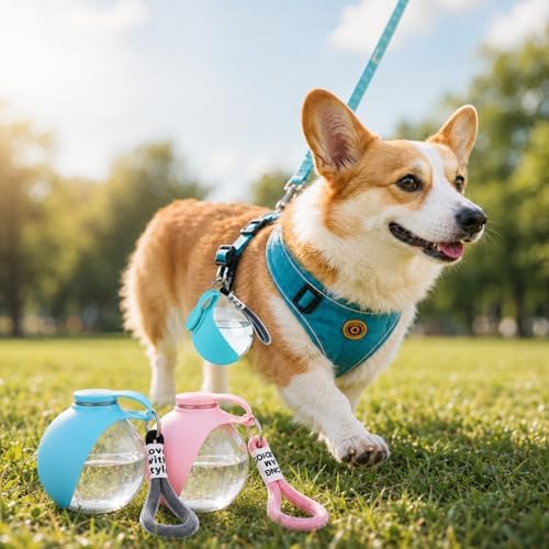2 in 1 Portable Dog Water Bottle Tumbler, 10oz Stainless Steel (Blue) - Image 7