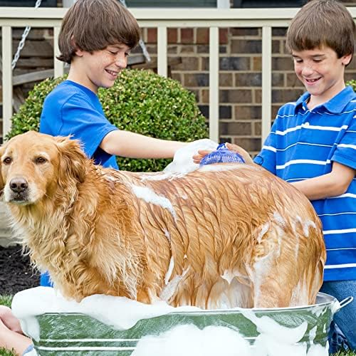 Dog Grooming Brush, Lilpep Pet Shampoo Bath Brush Soothing Massage Rubber Comb with Adjustable Ring Handle for Long Short Haired Dogs and Cats (Yellow, pack of 1) - Image 6