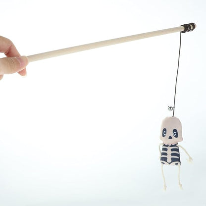 Halloween Cat Teaser Wands Plush Stick Toys for Interactive Kitten Play Indoor Exercise and Healthy Activity 15.8 Inch