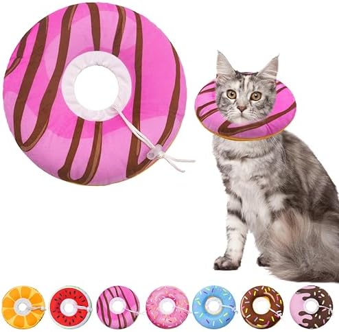 Seyezo Cat Cone Collar Soft, Adjustable Cat Recovery Cone, Pink, Medium by Seyezo