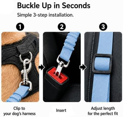 Dog Seat Belt 2Pcs, Retractable Pet Car Harness, Adjustable Dog Seat Belts - Image 3
