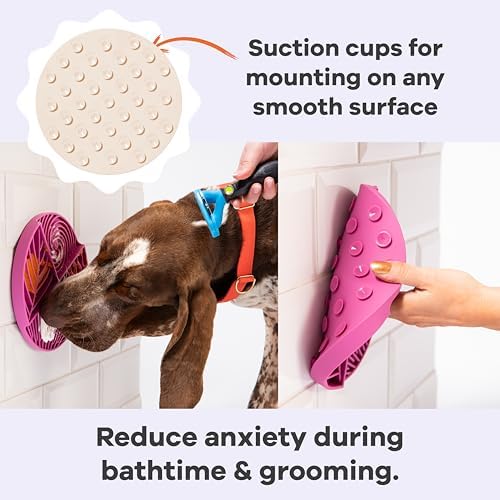 Awoo Paradise - Dog Lick Mat for Slow Feeding & Anxiety - Non-Slip Silicone Slow Feeder with Suction Cups - Dishwasher Safe Pet Dish for Grooming, Training, and Boredom Relief (Almond) - Image 3