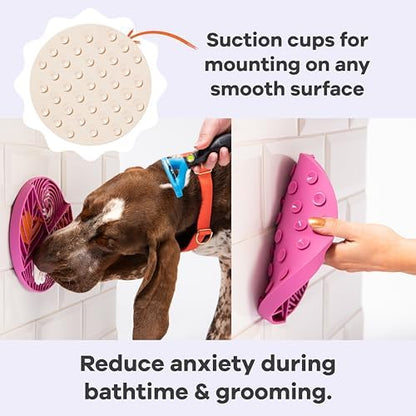 Awoo Paradise - Dog Lick Mat for Slow Feeding & Anxiety - Non-Slip Silicone Slow Feeder with Suction Cups - Dishwasher Safe Pet Dish for Grooming, Training, and Boredom Relief (Almond) - Image 3