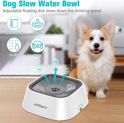 UPSKY 35oz No-Spill Pet Water Bowl, Slow Water Feeder for Dogs and Cats - Image 5