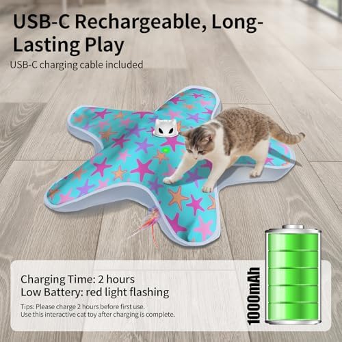 Interactive Cat Toys for Indoor Cats with Moving Concealed Feathers - Image 5