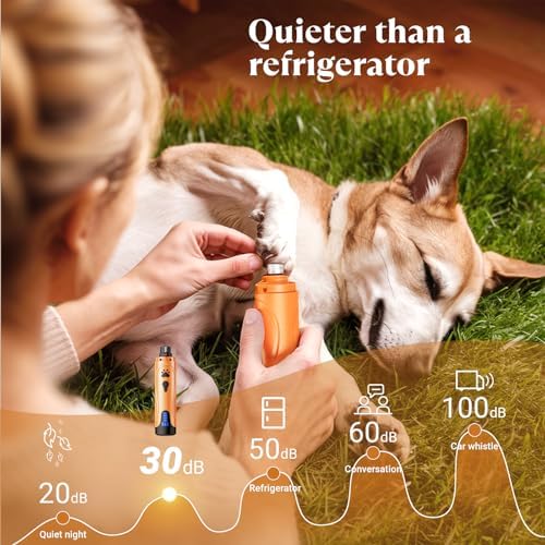 YABIFE Dog Nail Grinder, Dog Nail Trimmers and Clippers Kit, Super Quiet, Rechargeable, for Small Large Dogs Cats Toenail Claw Grooming,3 Speeds - Image 4