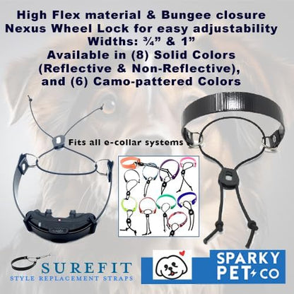 Replacement GPS eCollar with Adjustable Bungee, Multi-Hole Design, and Secure Toggle Closure for Small Dogs (Teal Blue, Small Neck)