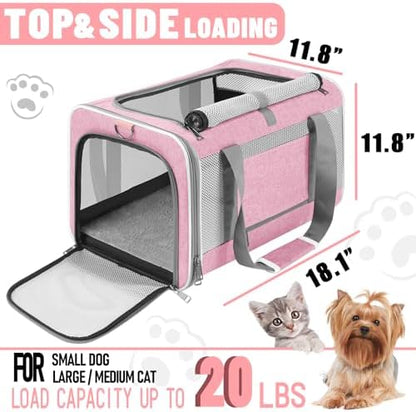 GAPZER Large Cat Carrier Soft, Collapsible Travel Pet Carry Bag, Small Dogs - Image 2