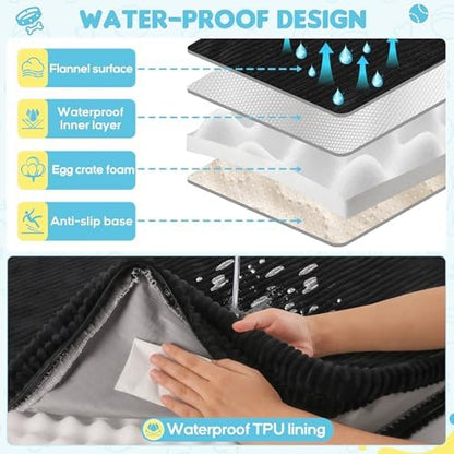 Loiion Dog Car Bed, Non-Slip Backseat Extender Pet Mat 50"x24.6"x2" - Image 3