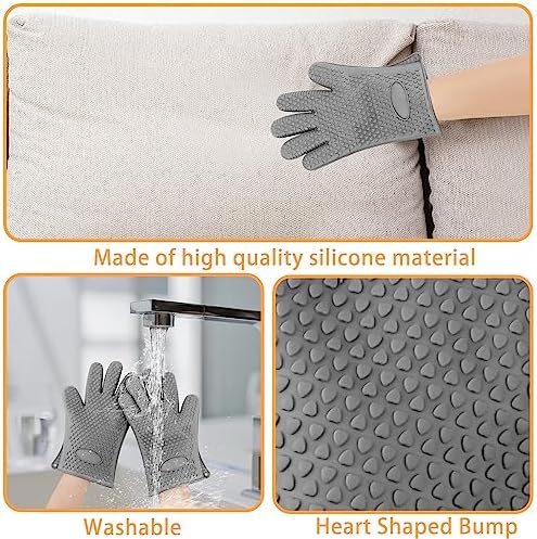 Pet Hair Remover Gloves - Sticker Gloves Clean Pet Hair on Furniture with Ease, Suitable for Soft and Irregular Surfaces. Such as Sofas, Pillows, Mattresses, Cat Trees. (Silicone, Grey(2 PCS) - Image 4
