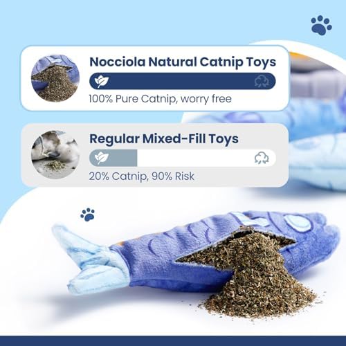 Nocciola Sardines Catnip Toys for Indoor Cats - 3 Pack Cat Toys Fish with Pouch, Cat Nip Toys Cat Kicker Toy with Crinkle Paper, Interactive Cat Toy for Kitten Enrichment, Cat Gifts - Image 3