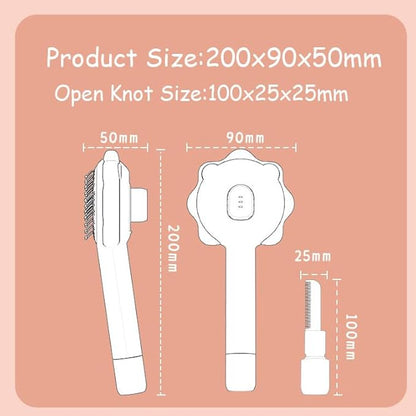 Cat Brushes for Indoor Cats,2 in 1 Self-Cleaning Slicker Brush with Open Knot for Long & Short Haried Cats,Kitten,Puppy and Large Dogs, Yellow