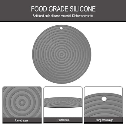 2 Pack Silicone Pet Food Mat, Small Rubber Mat for Dog Bowl, Cat Food Mat, Cat Bowl Mat Placemat Prevent for Food and Water Overflow, 9.5"x9.5"