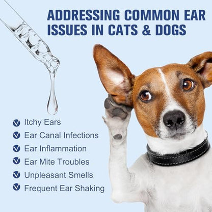 BARAVI Clean Aura Ear Cleaner Ear Drops for Dogs & Cats, 3.38 fl oz (100ml) Natural Gentle Formula, Soothe Itching, Remove Wax & Odor, Deep Clean Ear Canal for Pet Ear Care - Image 3
