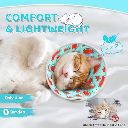 Cat Cone Collar Soft to Stop Licking, Adjustable, Foldable Lightweight Kitten Cones After Surgery Recovery for Cats & Kittens, Cat Cone Alternative, Easy Eating (Blue, S) - Image 2